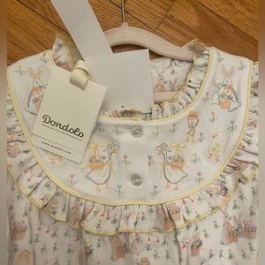 Dondolo 5T Easter Animal Embroidered Pajama Night Dress NWT